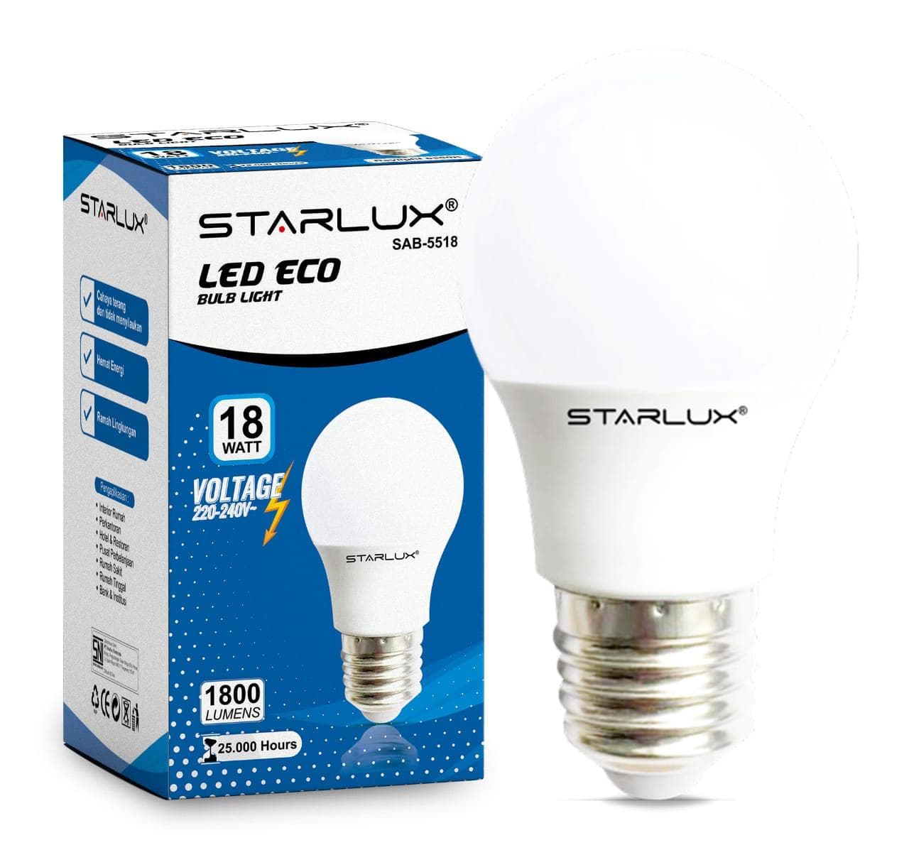 18 W / 1 Krt isi 80 Pcs / 1 Pack isi 10 Pcs